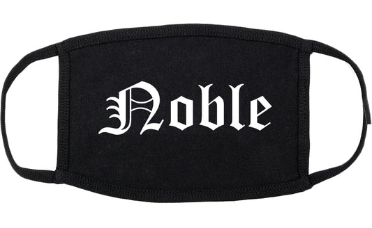 Noble Oklahoma OK Old English Cotton Face Mask Black