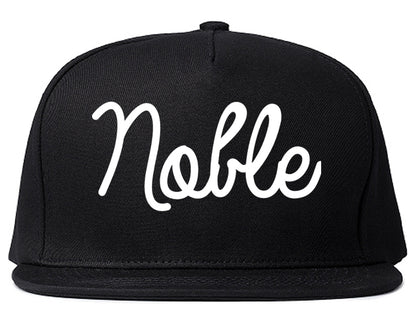 Noble Oklahoma OK Script Mens Snapback Hat Black