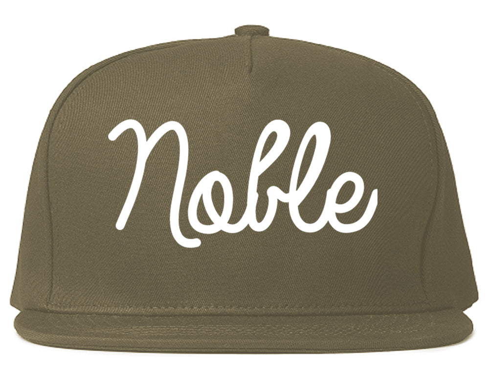 Noble Oklahoma OK Script Mens Snapback Hat Grey