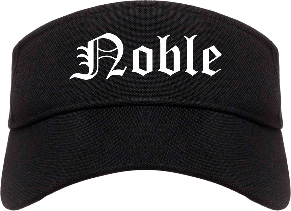 Noble Oklahoma OK Old English Mens Visor Cap Hat Black