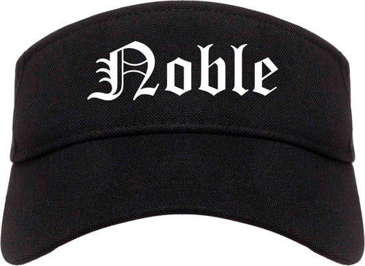 Noble Oklahoma OK Old English Mens Visor Cap Hat Black