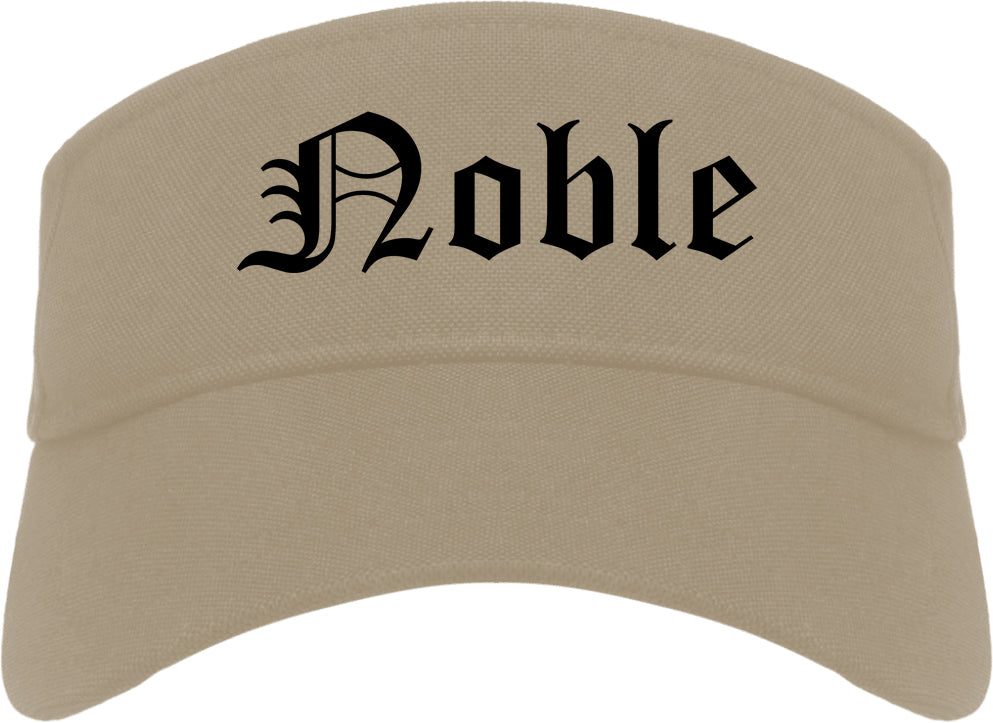 Noble Oklahoma OK Old English Mens Visor Cap Hat Khaki