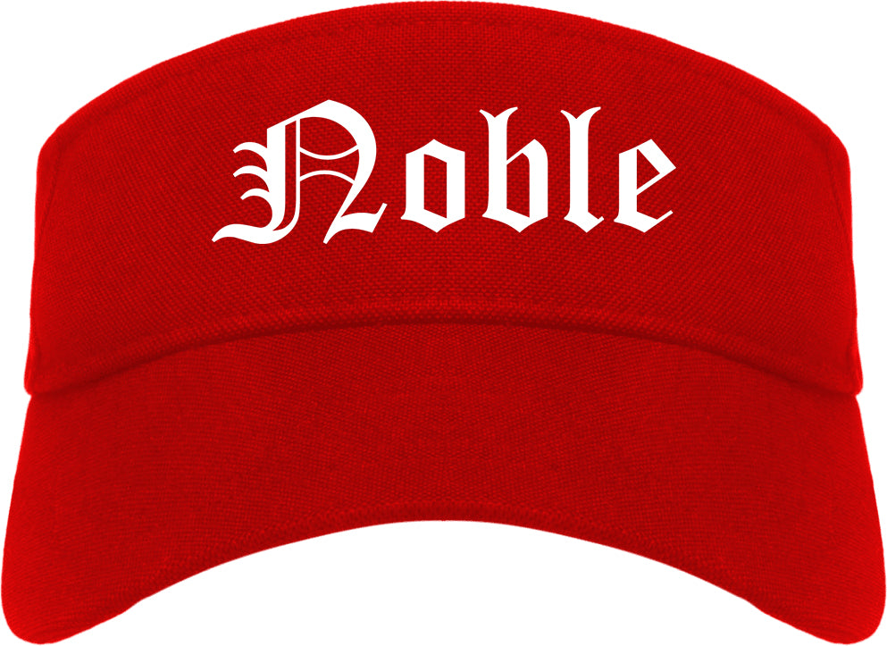 Noble Oklahoma OK Old English Mens Visor Cap Hat Red