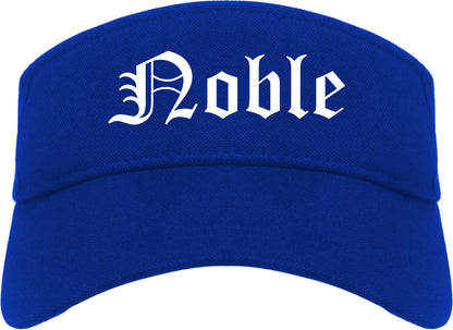 Noble Oklahoma OK Old English Mens Visor Cap Hat Royal Blue