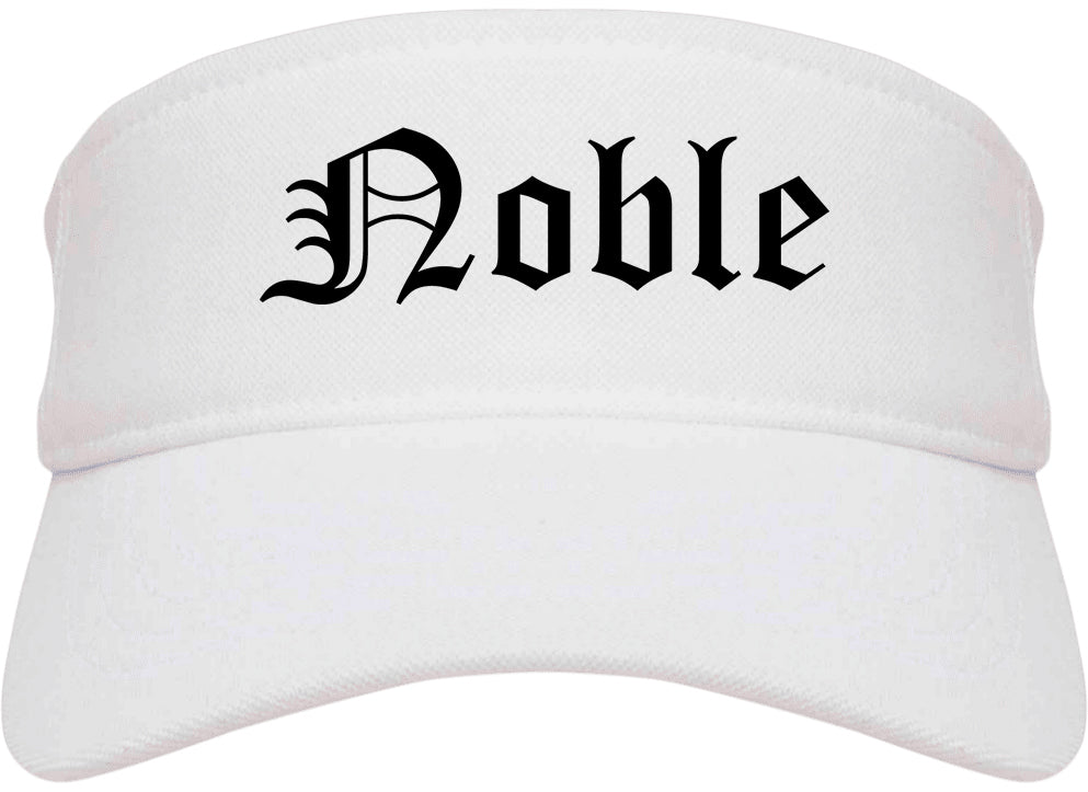 Noble Oklahoma OK Old English Mens Visor Cap Hat White