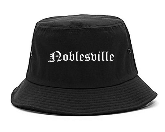 Noblesville Indiana IN Old English Mens Bucket Hat Black