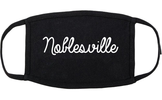 Noblesville Indiana IN Script Cotton Face Mask Black