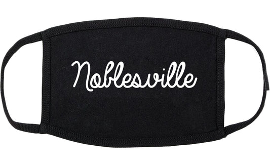 Noblesville Indiana IN Script Cotton Face Mask Black