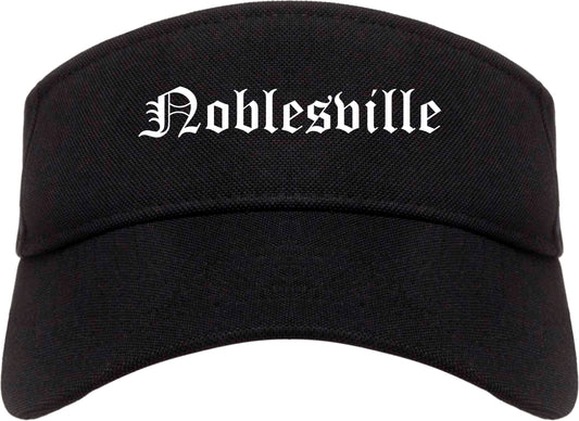 Noblesville Indiana IN Old English Mens Visor Cap Hat Black