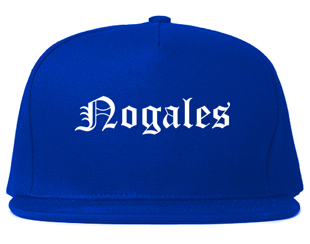Nogales Arizona AZ Old English Mens Snapback Hat Royal Blue
