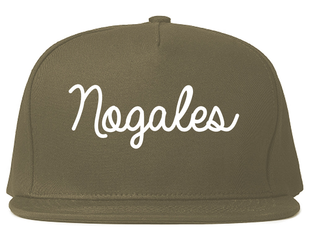 Nogales Arizona AZ Script Mens Snapback Hat Grey
