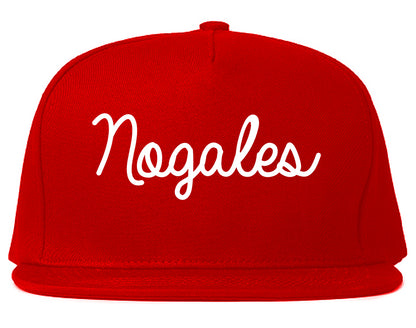 Nogales Arizona AZ Script Mens Snapback Hat Red