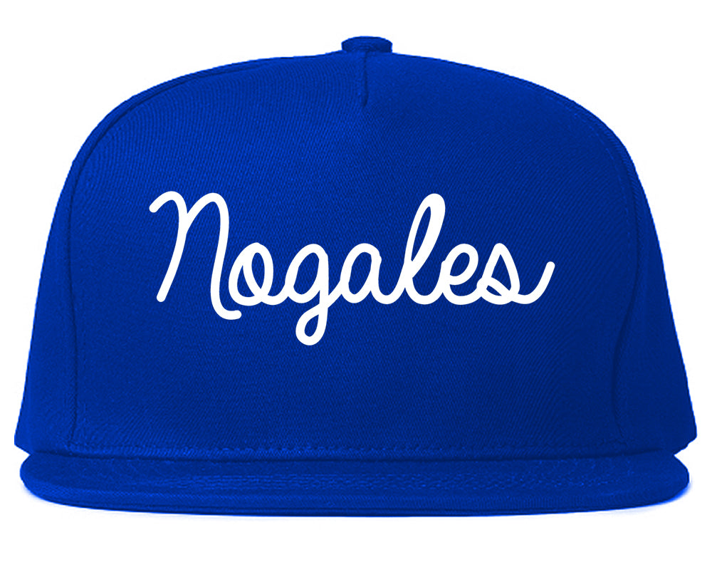 Nogales Arizona AZ Script Mens Snapback Hat Royal Blue