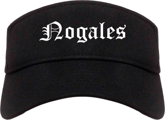 Nogales Arizona AZ Old English Mens Visor Cap Hat Black