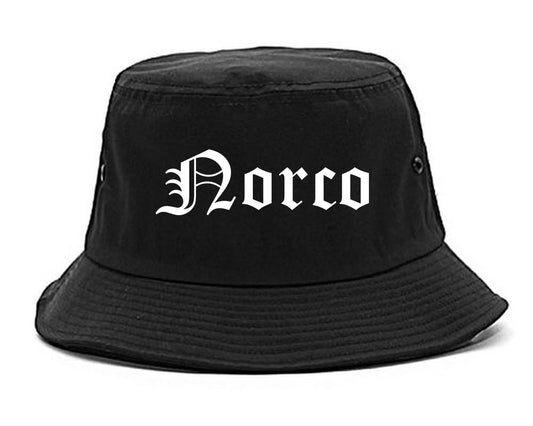 Norco California CA Old English Mens Bucket Hat Black