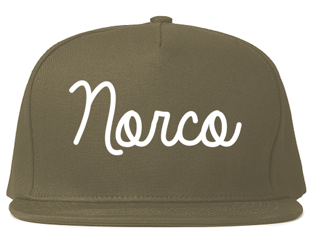 Norco California CA Script Mens Snapback Hat Grey