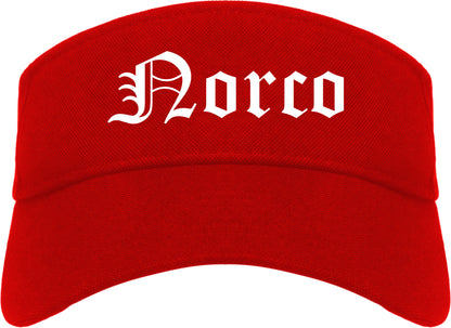 Norco California CA Old English Mens Visor Cap Hat Red