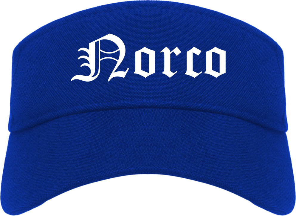 Norco California CA Old English Mens Visor Cap Hat Royal Blue