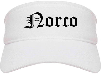Norco California CA Old English Mens Visor Cap Hat White