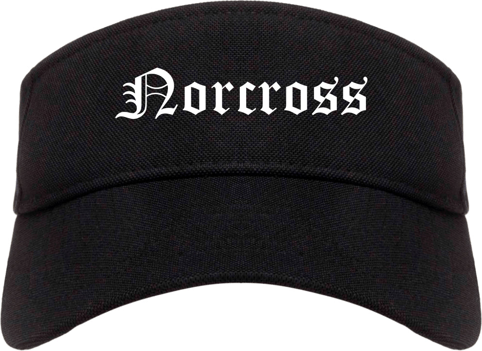 Norcross Georgia GA Old English Mens Visor Cap Hat Black