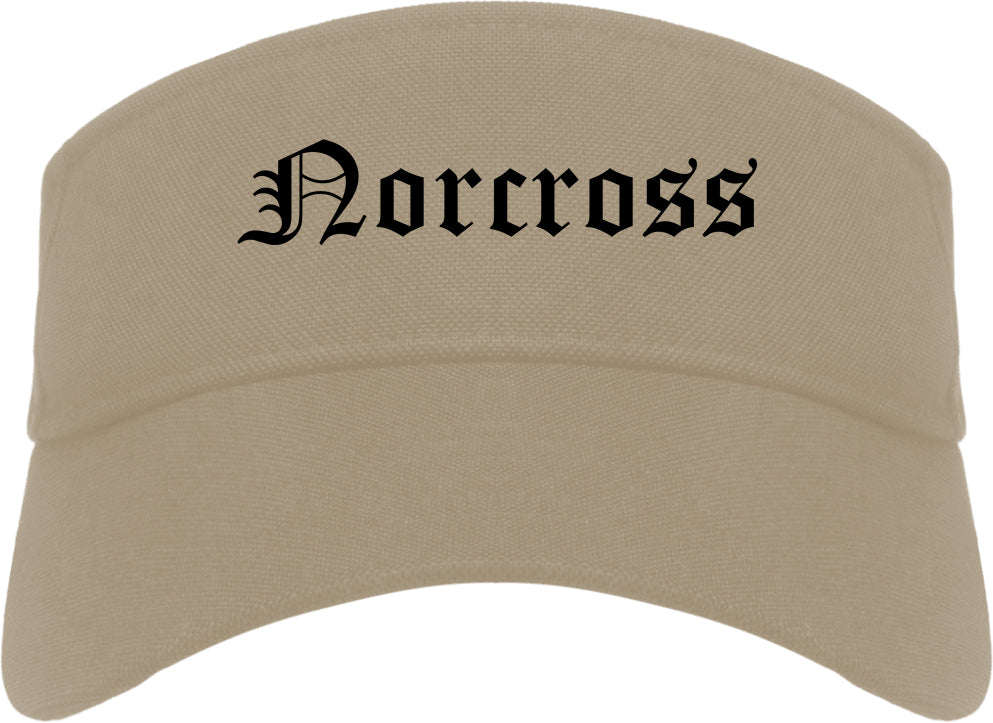 Norcross Georgia GA Old English Mens Visor Cap Hat Khaki