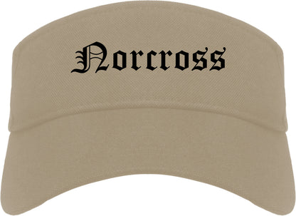 Norcross Georgia GA Old English Mens Visor Cap Hat Khaki