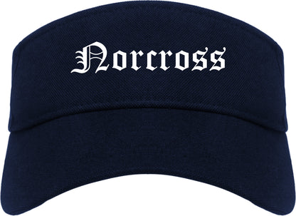 Norcross Georgia GA Old English Mens Visor Cap Hat Navy Blue