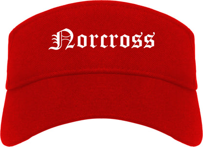 Norcross Georgia GA Old English Mens Visor Cap Hat Red