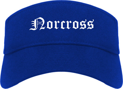 Norcross Georgia GA Old English Mens Visor Cap Hat Royal Blue