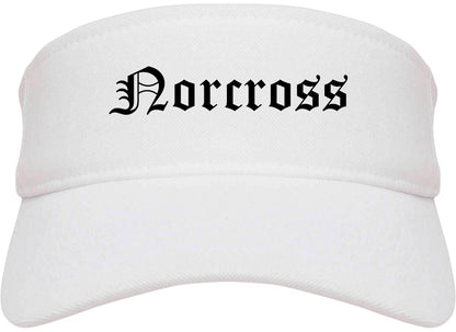 Norcross Georgia GA Old English Mens Visor Cap Hat White