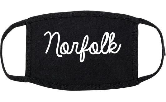 Norfolk Nebraska NE Script Cotton Face Mask Black
