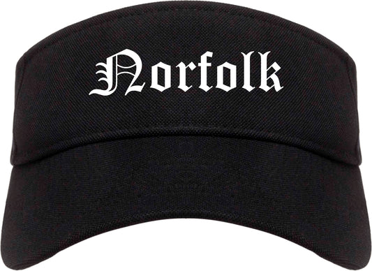 Norfolk Nebraska NE Old English Mens Visor Cap Hat Black