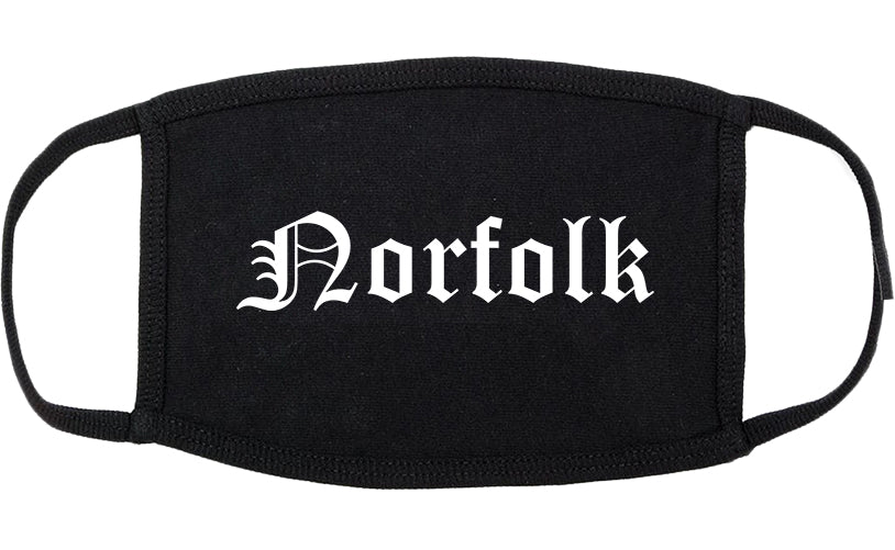 Norfolk Virginia VA Old English Cotton Face Mask Black