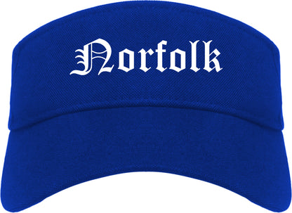 Norfolk Virginia VA Old English Mens Visor Cap Hat Royal Blue