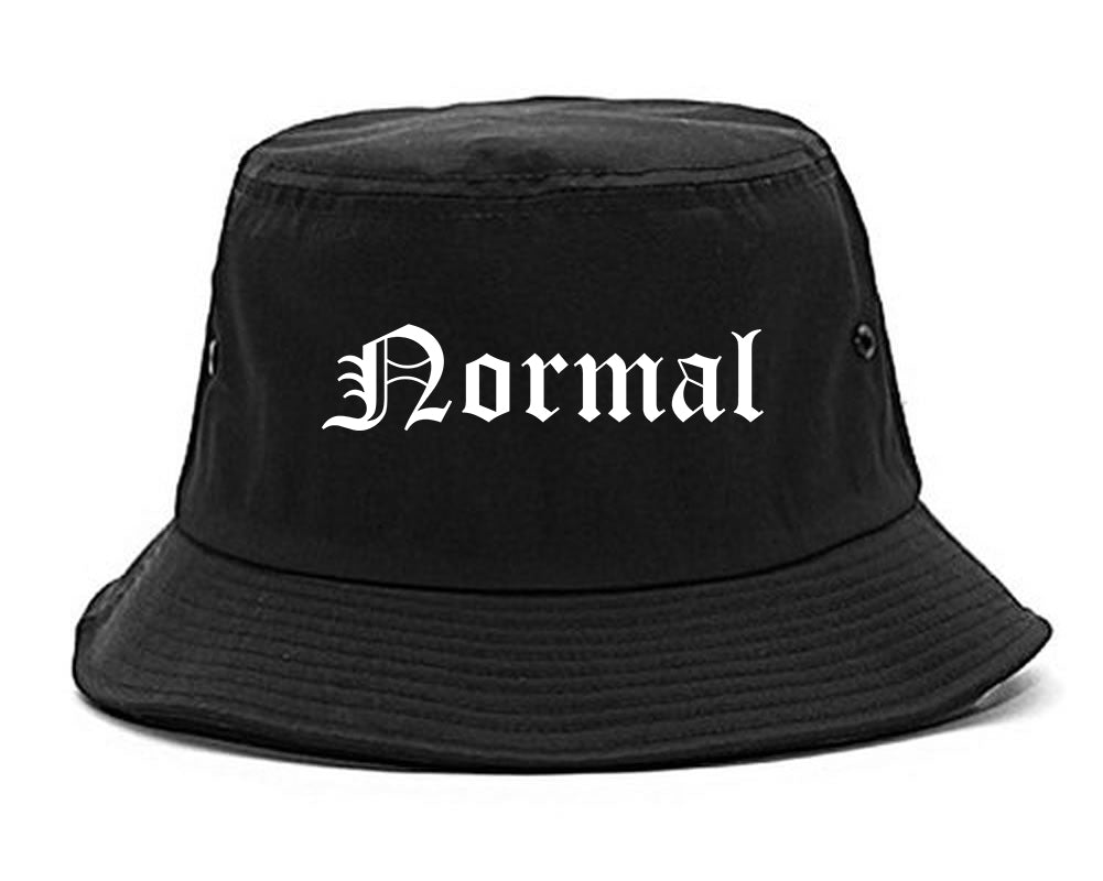 Normal Illinois IL Old English Mens Bucket Hat Black