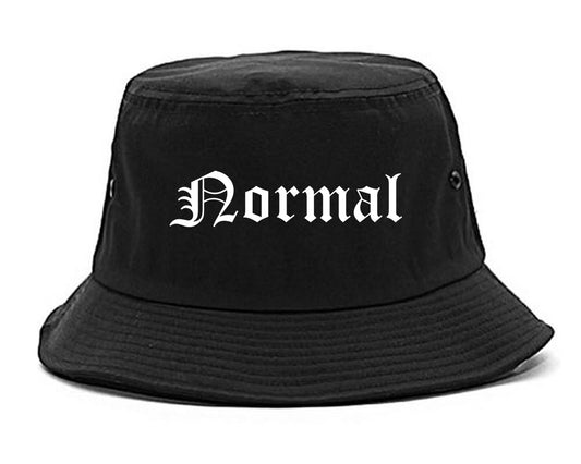 Normal Illinois IL Old English Mens Bucket Hat Black