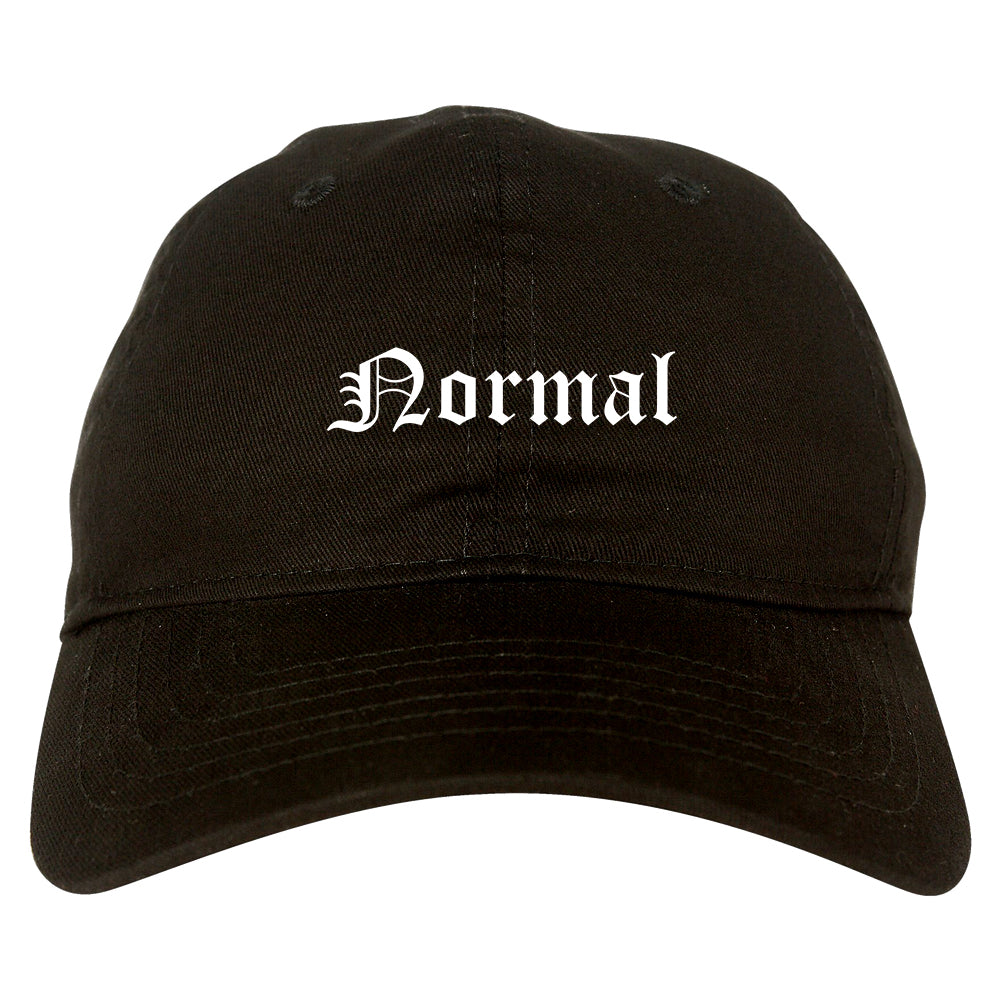 Normal Illinois IL Old English Mens Dad Hat Baseball Cap Black