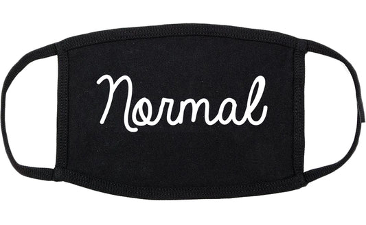 Normal Illinois IL Script Cotton Face Mask Black
