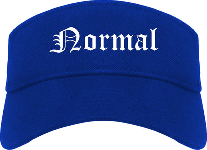 Normal Illinois IL Old English Mens Visor Cap Hat Royal Blue