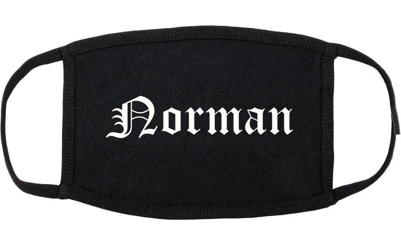 Norman Oklahoma OK Old English Cotton Face Mask Black