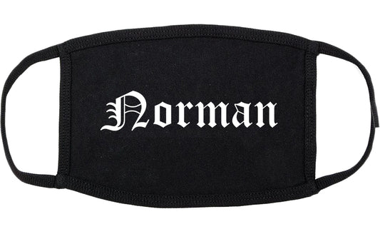 Norman Oklahoma OK Old English Cotton Face Mask Black