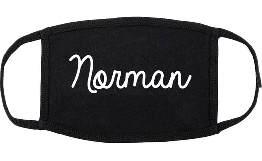 Norman Oklahoma OK Script Cotton Face Mask Black