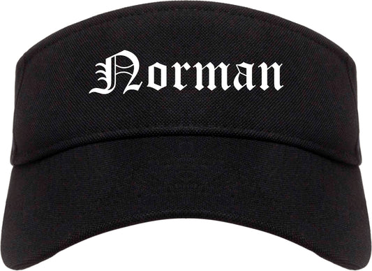 Norman Oklahoma OK Old English Mens Visor Cap Hat Black
