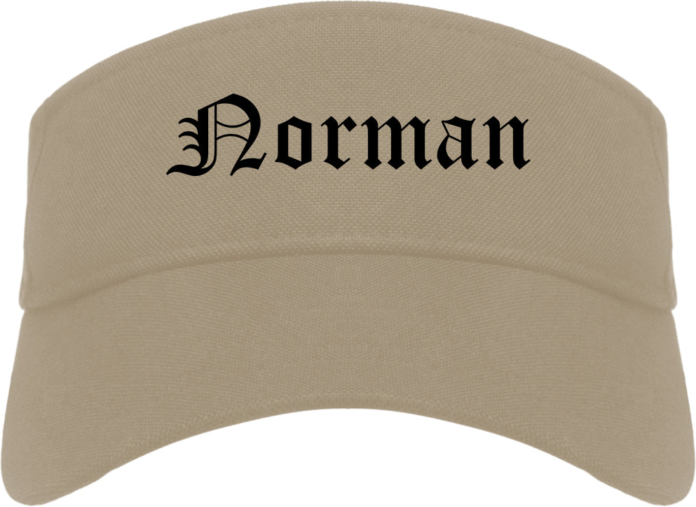 Norman Oklahoma OK Old English Mens Visor Cap Hat Khaki
