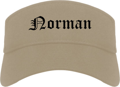 Norman Oklahoma OK Old English Mens Visor Cap Hat Khaki