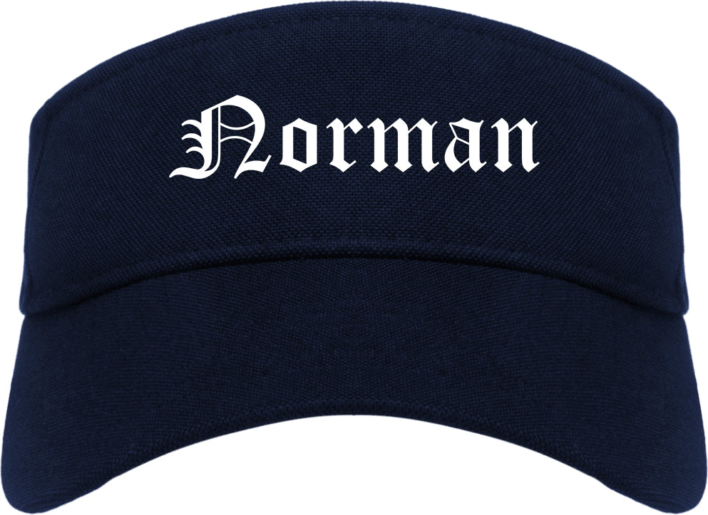 Norman Oklahoma OK Old English Mens Visor Cap Hat Navy Blue