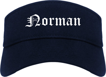 Norman Oklahoma OK Old English Mens Visor Cap Hat Navy Blue