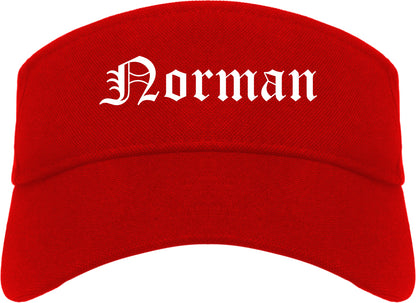 Norman Oklahoma OK Old English Mens Visor Cap Hat Red