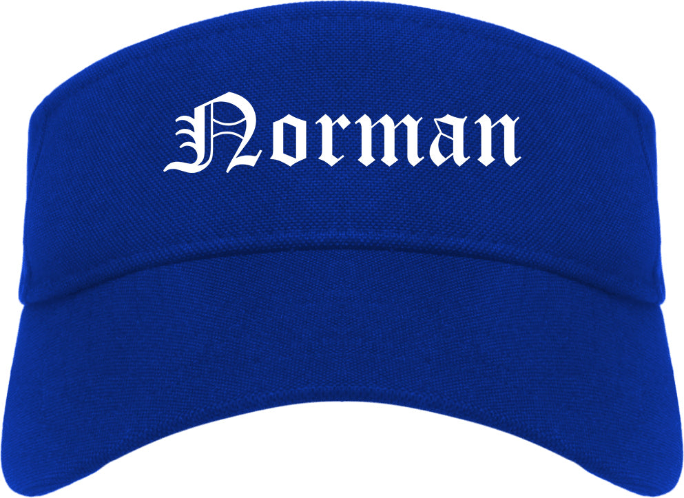 Norman Oklahoma OK Old English Mens Visor Cap Hat Royal Blue