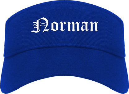Norman Oklahoma OK Old English Mens Visor Cap Hat Royal Blue